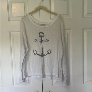 Spirit White Mesh Nautical Knit Sweater